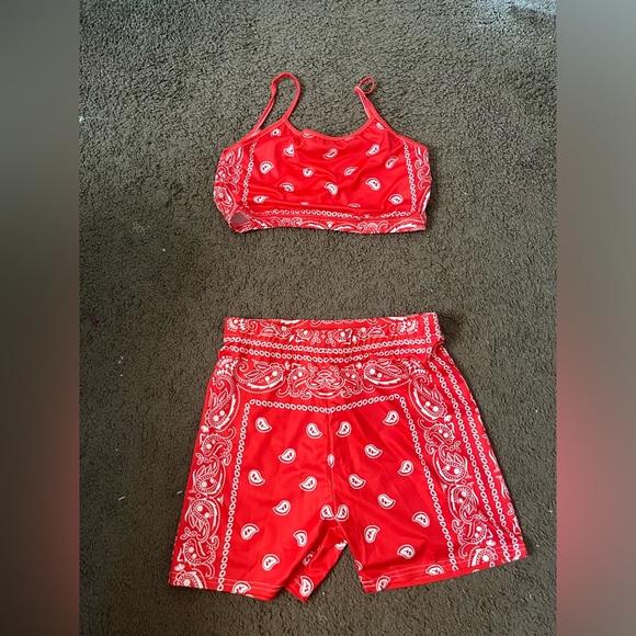 Red bandana two piece. - Picture 1 of 2